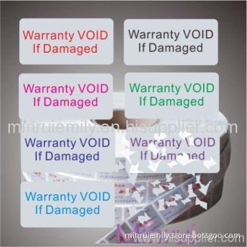 China Destructible Labels,warranty Void If Removed Stickers 